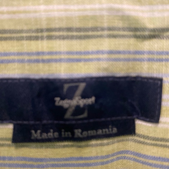 Zenga Green Striped Men's Shirt - Picture 3 of 5